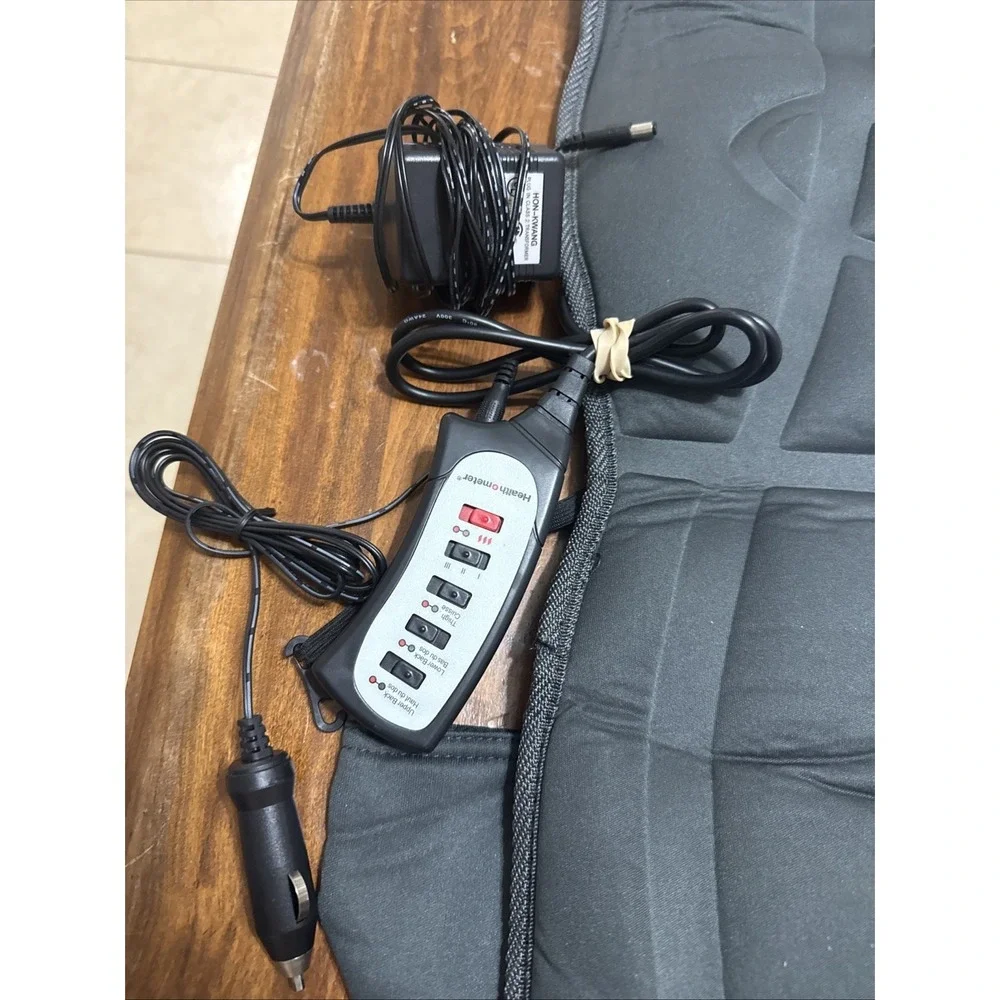 Health o Meter  Cushion Seat Massager Car House Plug 5-Motor Soothing Heat EUC
